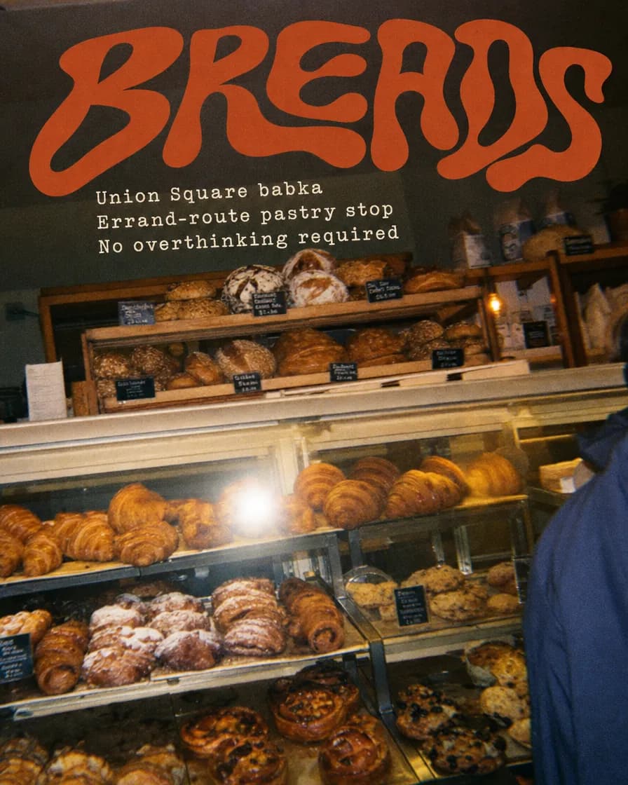 Breads Bakery — chocolate babka case, Union Square