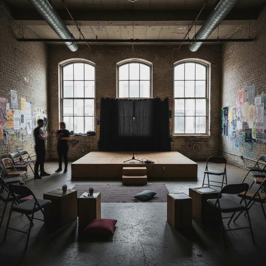 Editorial-style realistic scene inspired by Performance Space New York in New York.