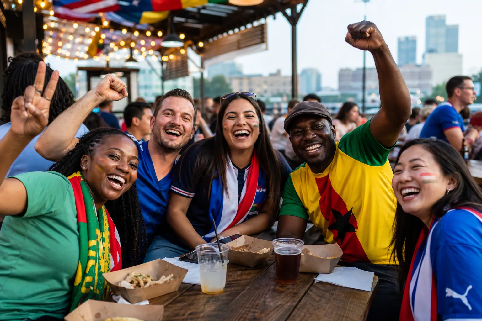 Philadelphia fans using a post-match wait or food stop as part of the route