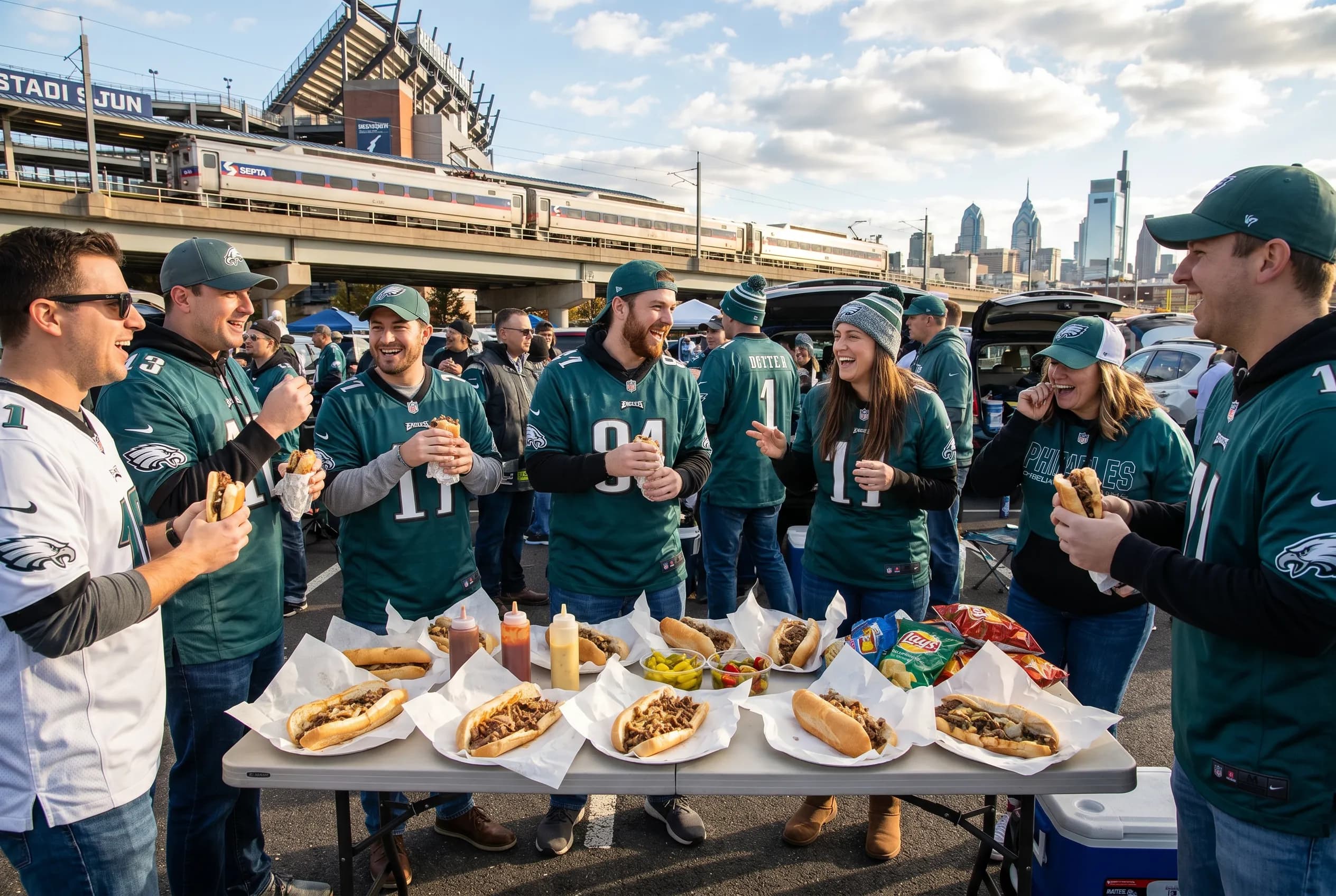 World Cup supporters navigating Philadelphia during match day.