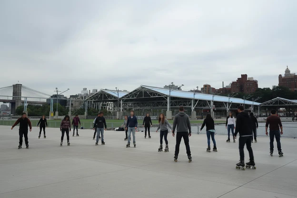Cover scene for Pier 2 Roller Skating: A Brooklyn Waterfront Group Plan