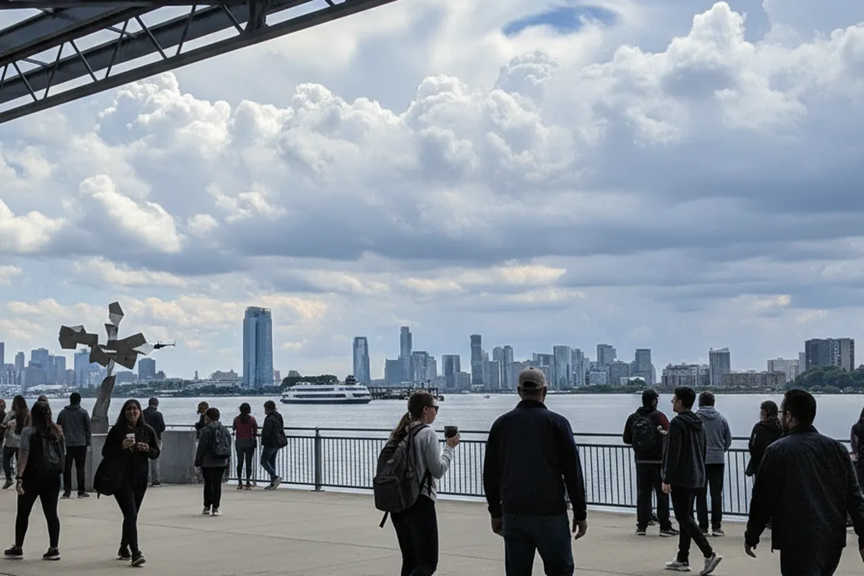 NYC experience scene for Pier 76 Sunset Fitness Classes: A Hudson Yards Outdoor Workout With Exits