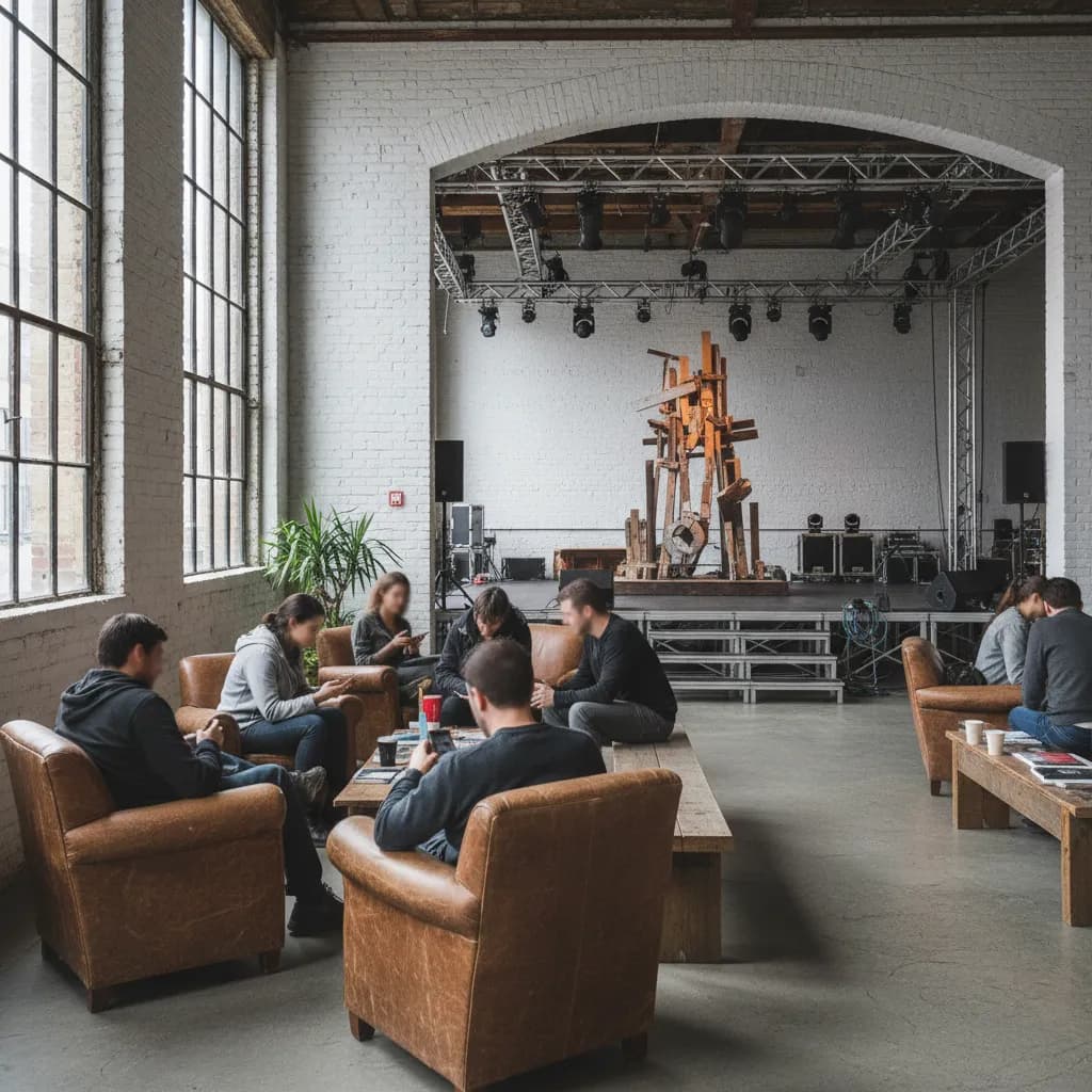 Editorial-style detail scene for Pioneer Works in New York.
