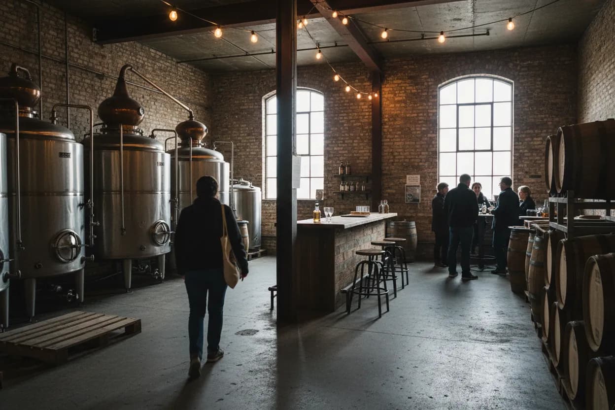 NYC experience scene for Port Morris Distillery for a Bronx Spirits Night Before the Ride Home