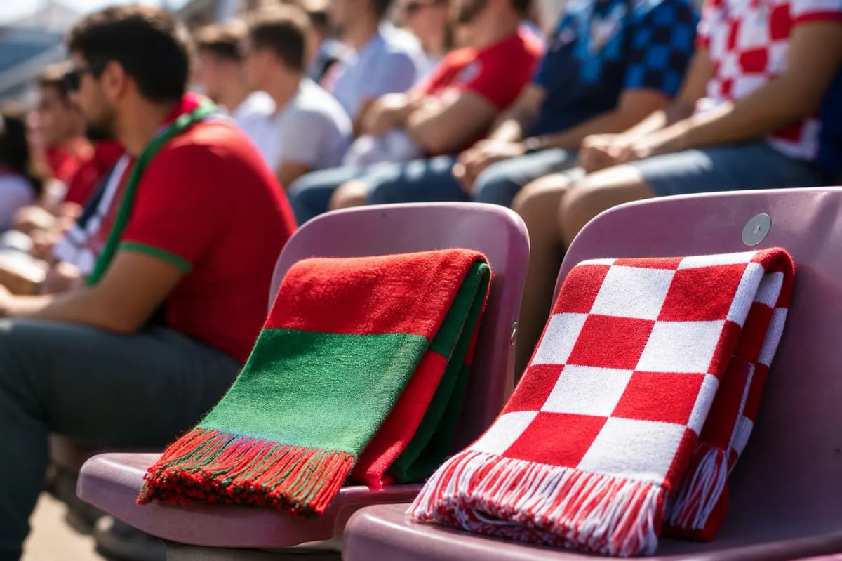 Bright realistic Portugal Croatia knockout match image