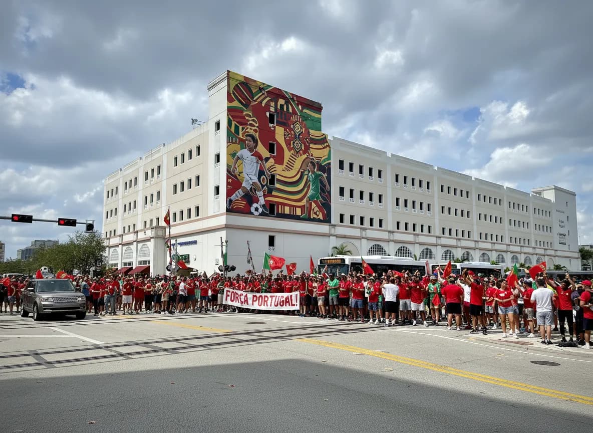 Bright public fan atmosphere for Portugal in Palm Beach Gardens