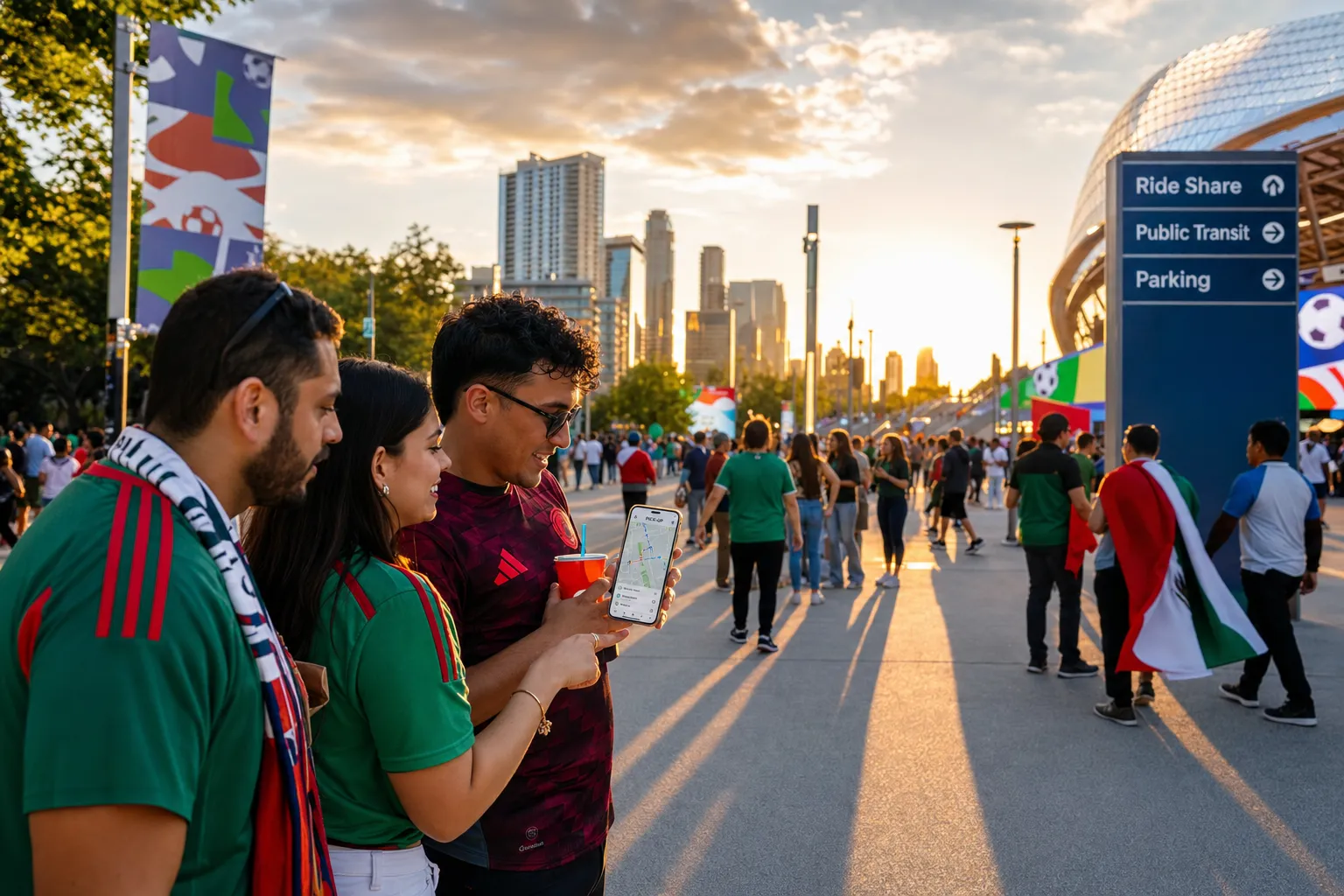Dallas fans choosing a post-match parking or pickup route after Portugal vs Spain