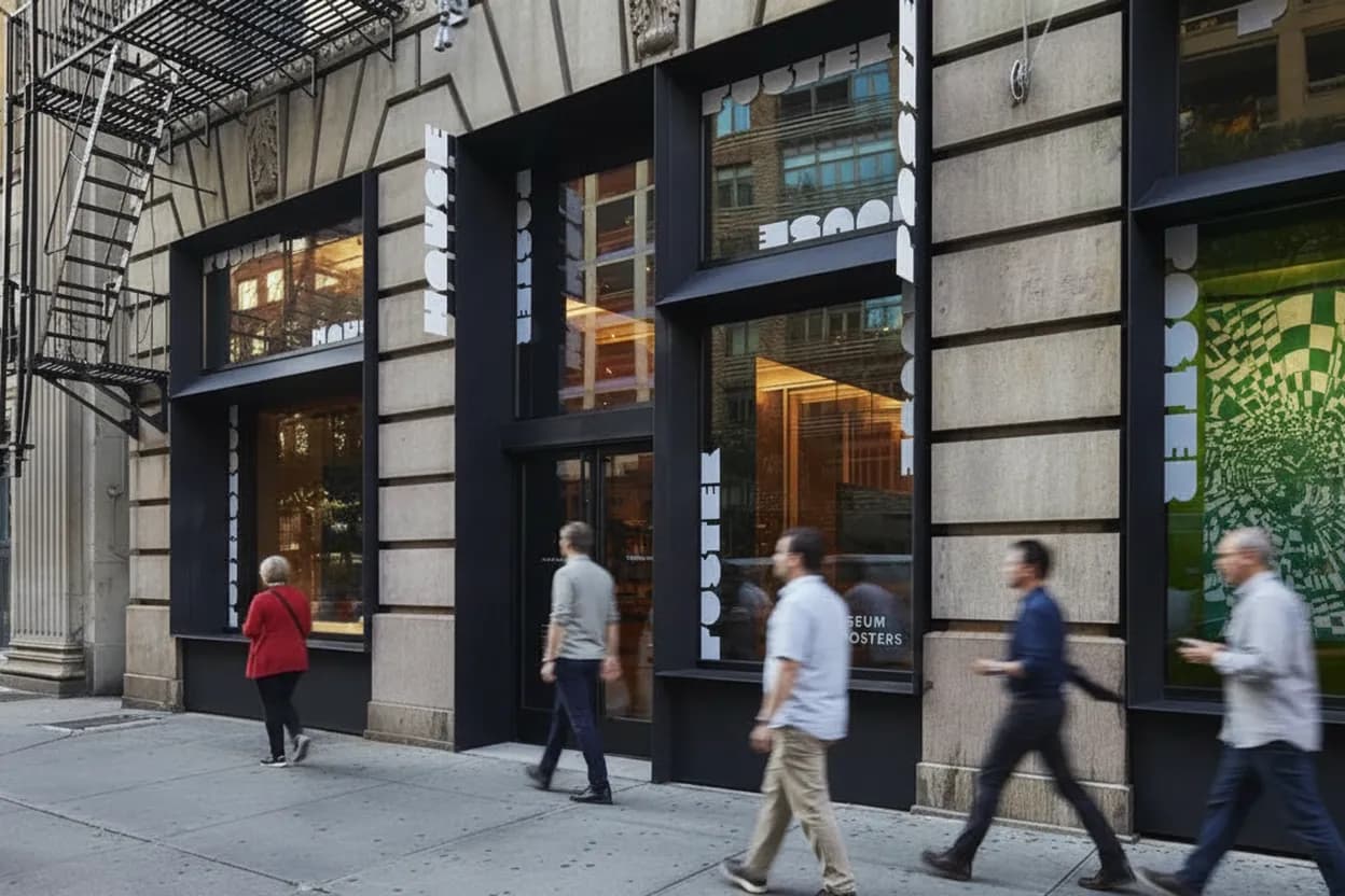 NYC experience scene for Poster House in Chelsea: An Air-Conditioned Design Museum Stop Before Dinner