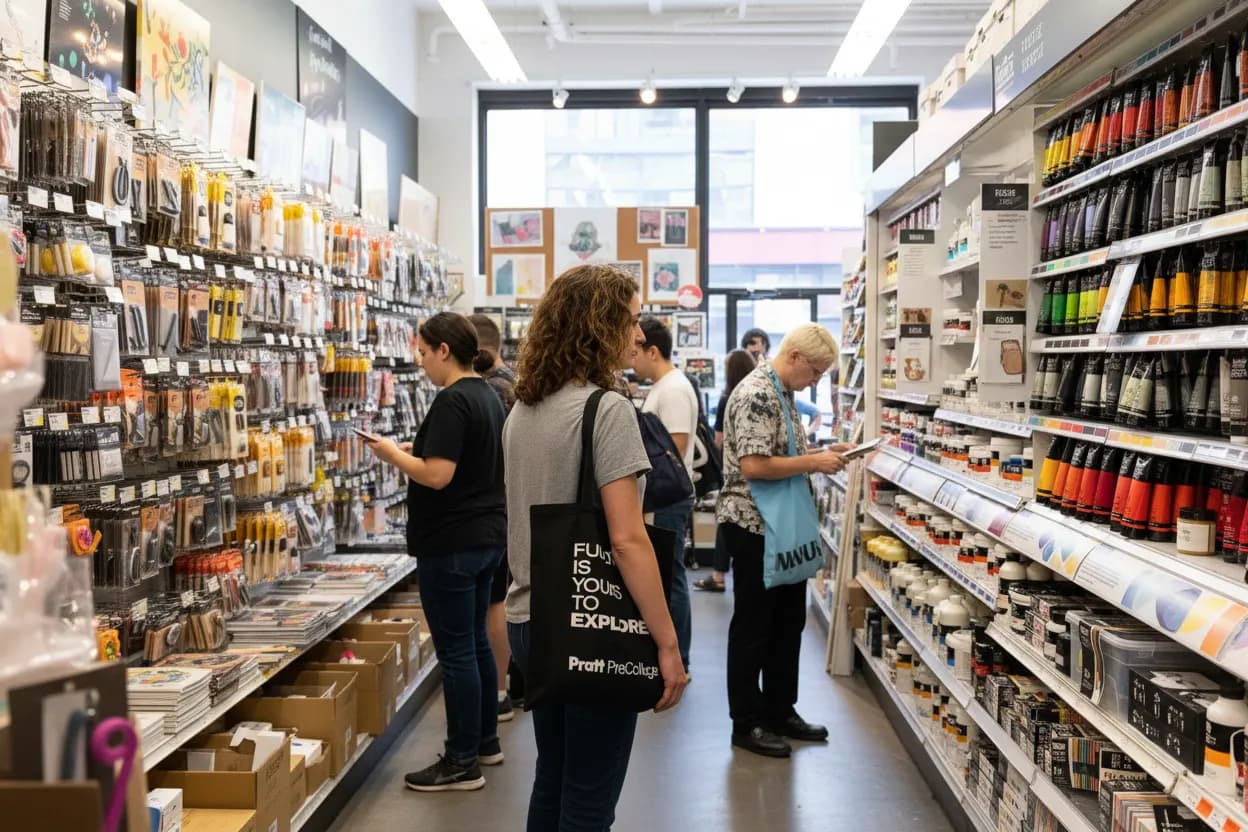NYC experience scene for Pratt Store Supply Check: Art-Kit Decisions for a First Studio Week