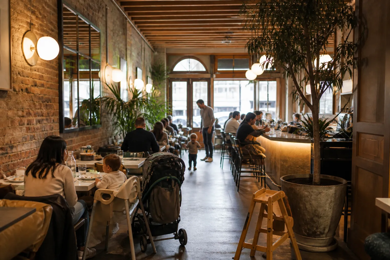 Local NYC scene for Toddler Friendly Restaurants NYC Room For Strollers And High Chairs.