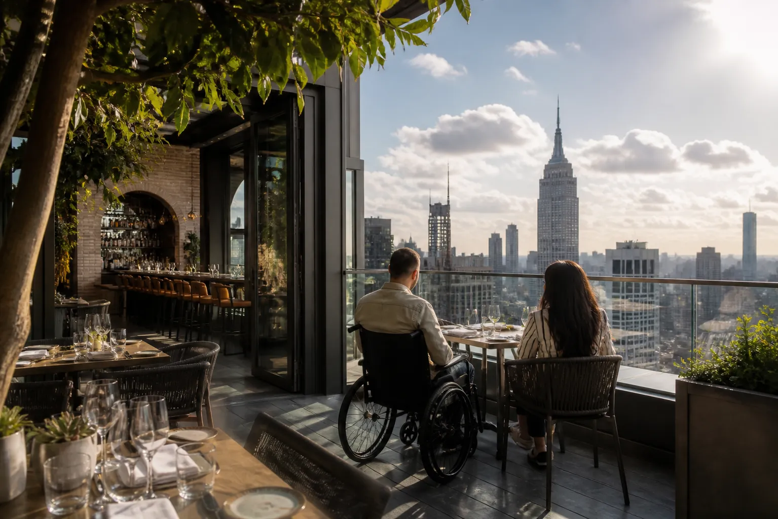 Cover image for Wheelchair Accessible Rooftop Restaurants NYC With Step-Free Restrooms in NYC.