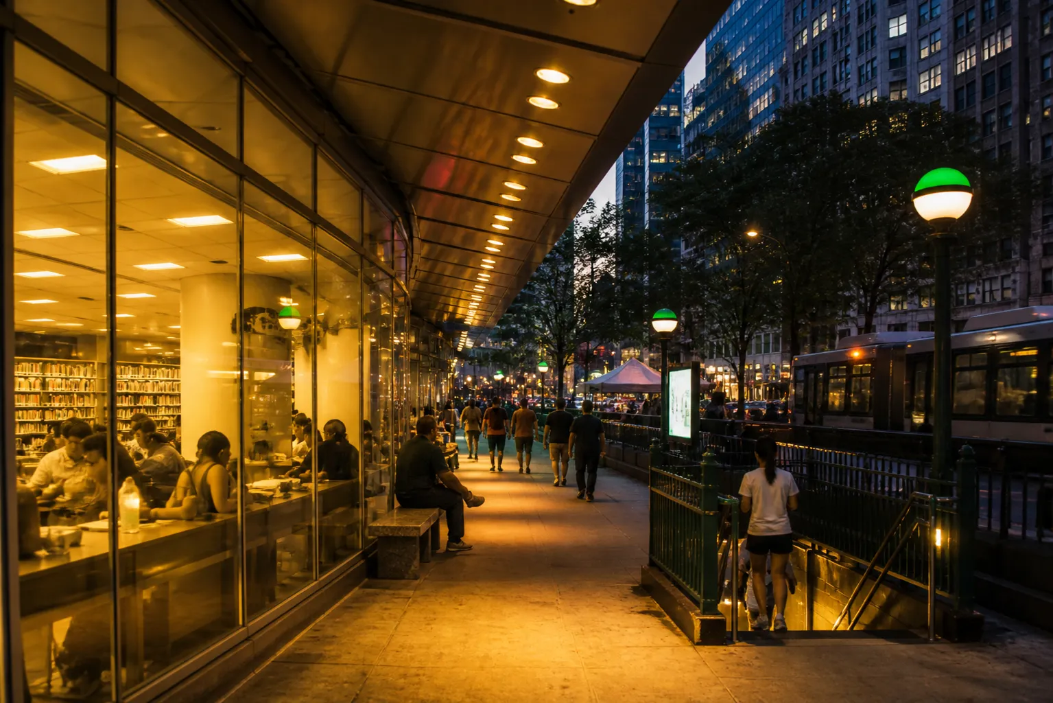 Local NYC scene for Late Night Cooling Spaces NYC NYC Libraries And Public Spaces Open Late During Heat Waves.