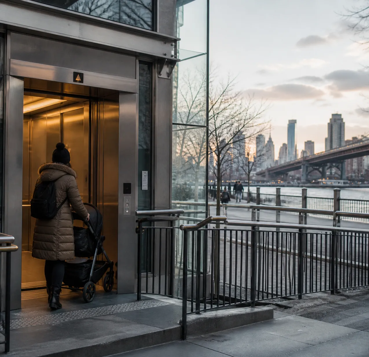 Local NYC scene for Stroller Friendly Winter Activities NYC Stroller-Friendly Transit.