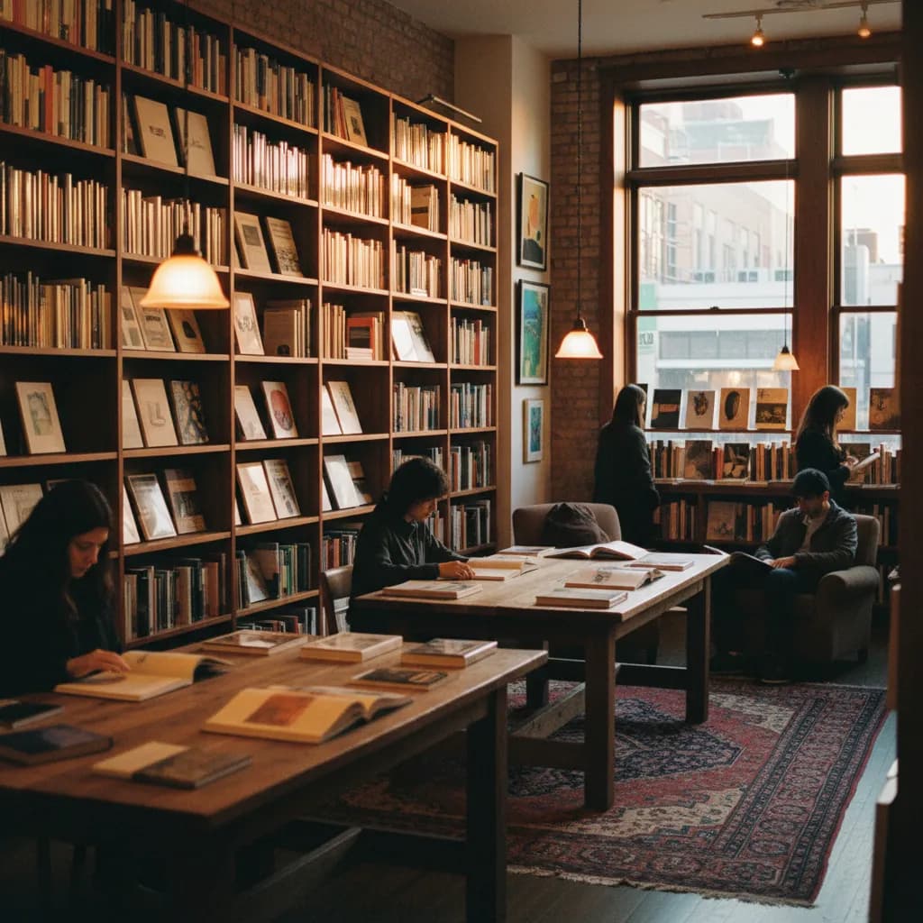 Editorial-style detail scene for Printed Matter in New York.