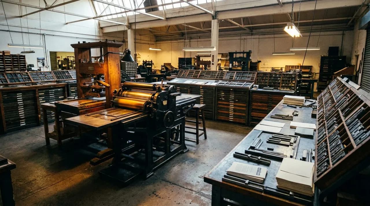 Print Icon Letterpress Studio Typesetting Workshop and Drawer Archive
