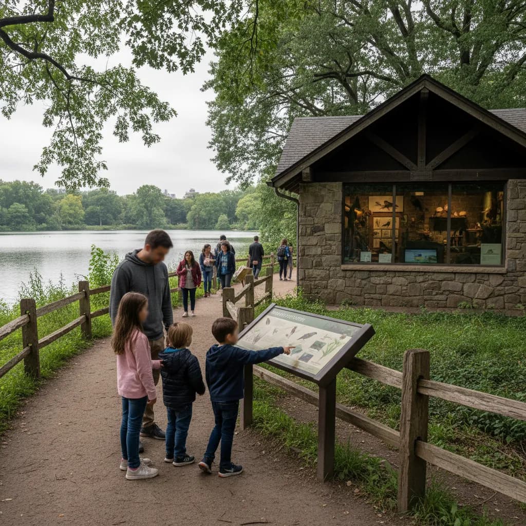 Editorial-style detail scene for Prospect Park Audubon Center in New York.