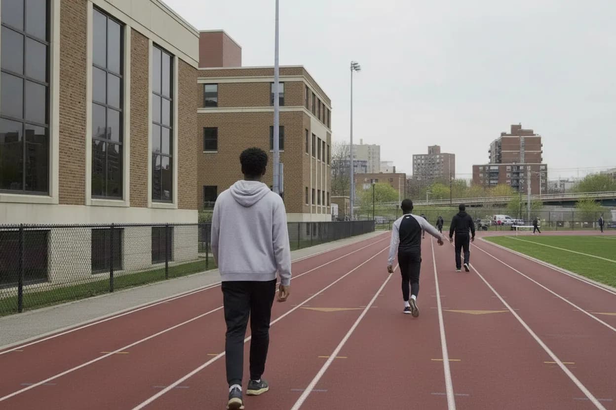 NYC experience scene for Queens College Track for a Calm Evening Run With a Nervous Beginner