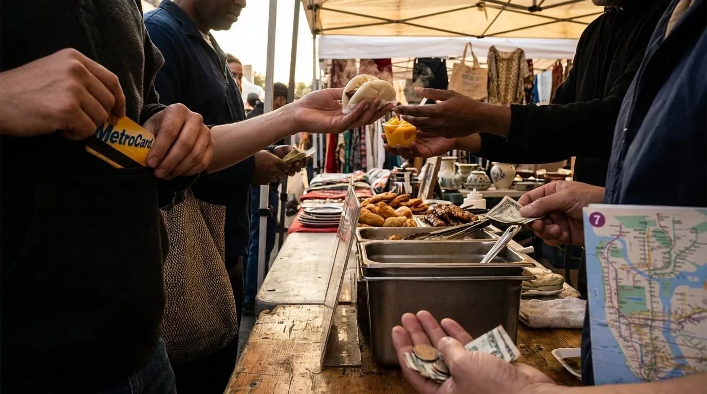 Editorial NYC detail for Queens Flea Markets Where Food Stalls Beat the Shopping