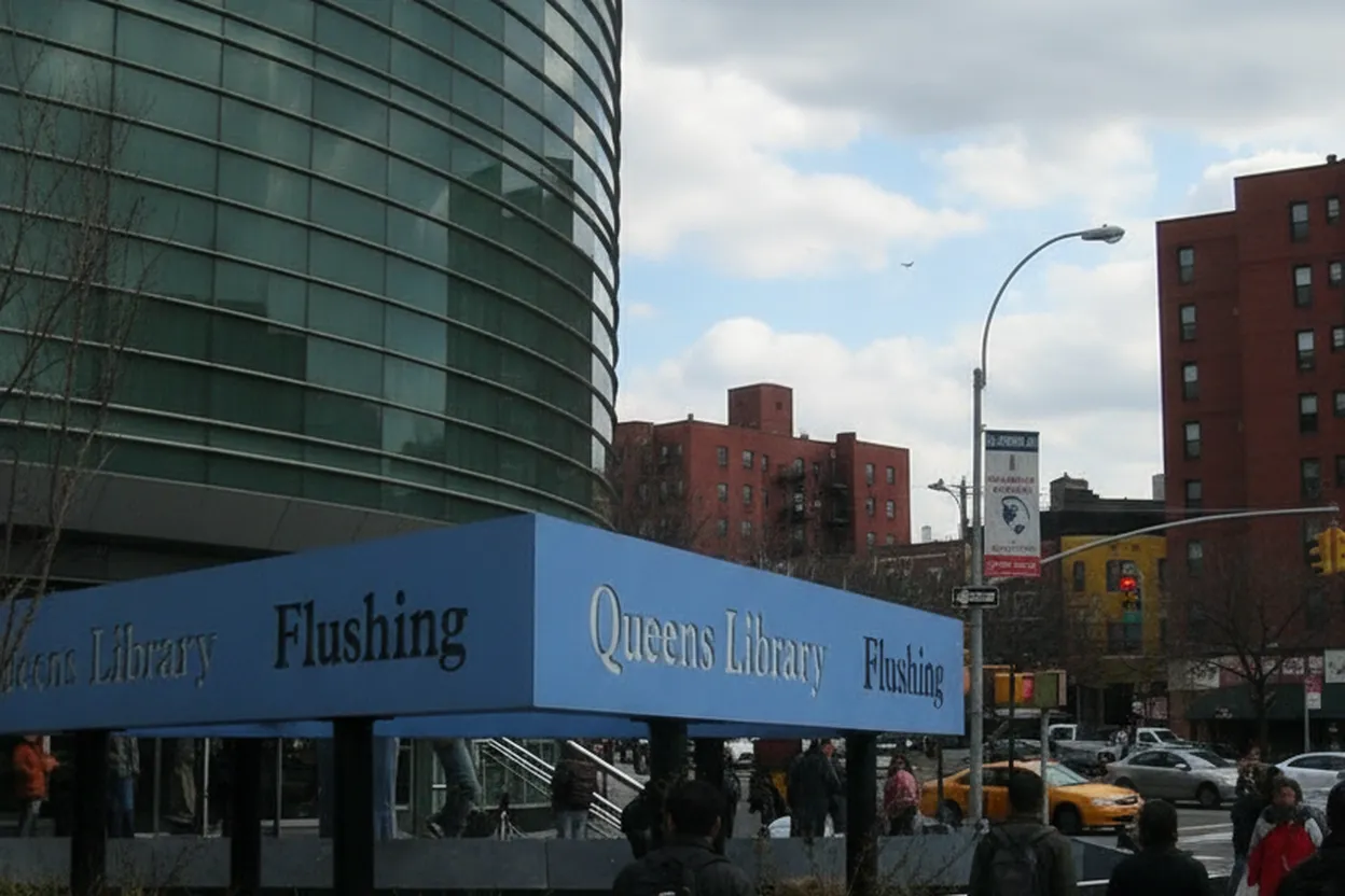 Cover scene for Queens Public Library at Flushing: A Multilingual School-Form Help Stop