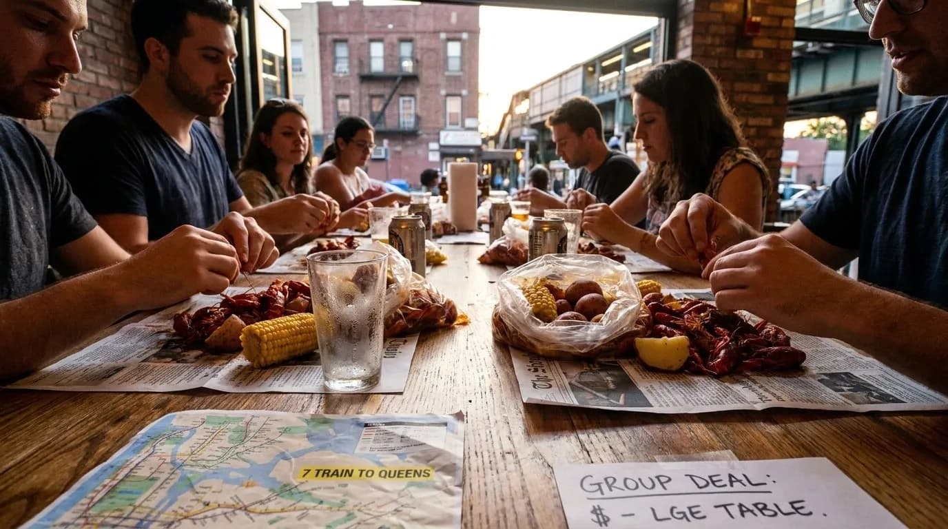 Editorial NYC detail for Queens Seafood Boils Built for Loud Summer Group Dinners