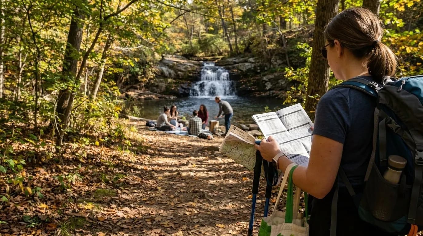NYC experience scene for Quiet Waterfall Picnic Routes Reachable by Train From NYC