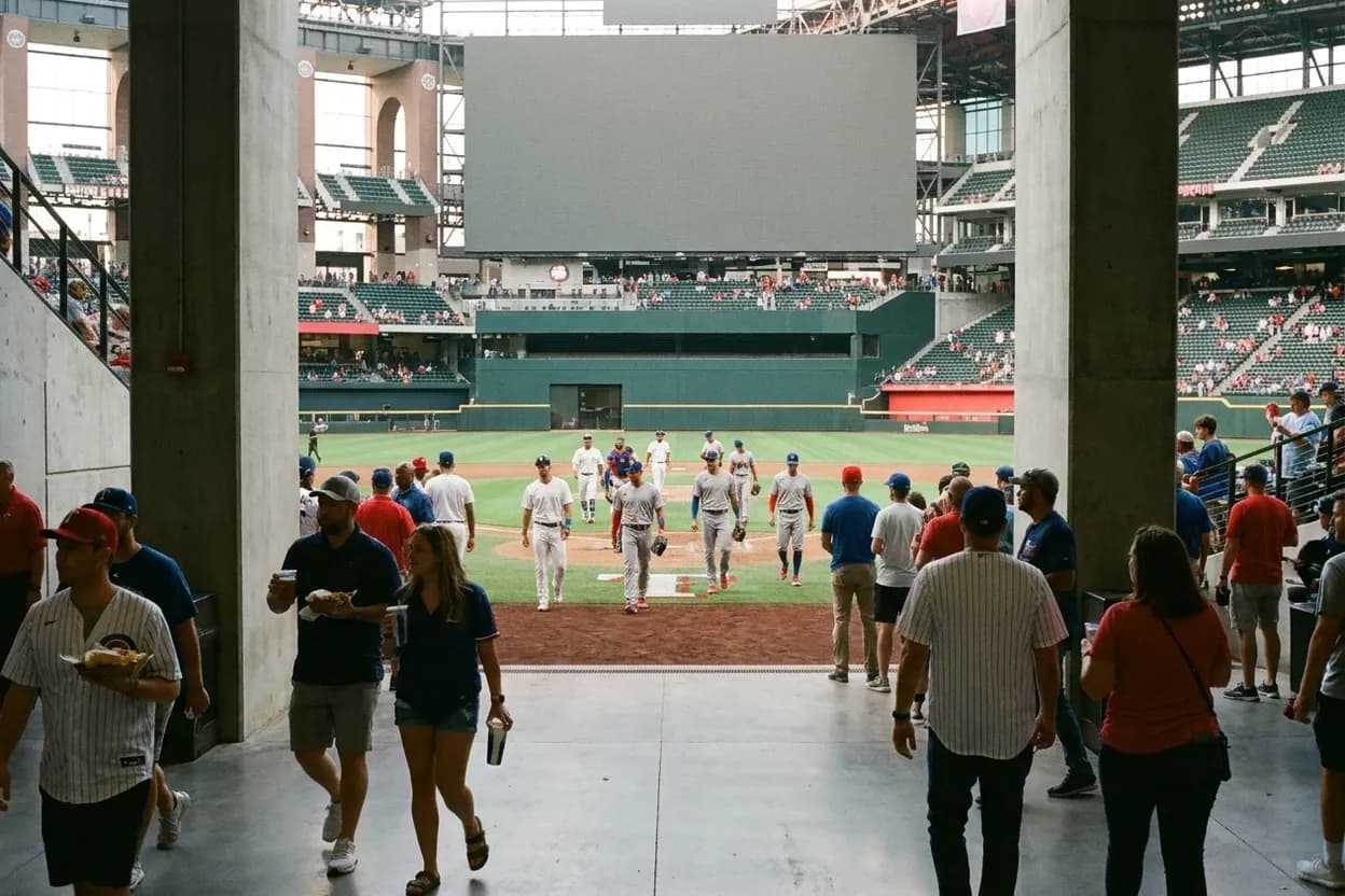 Baseball editorial scene for Rangers vs Braves: World Series Rematch or Regular Season Battle?