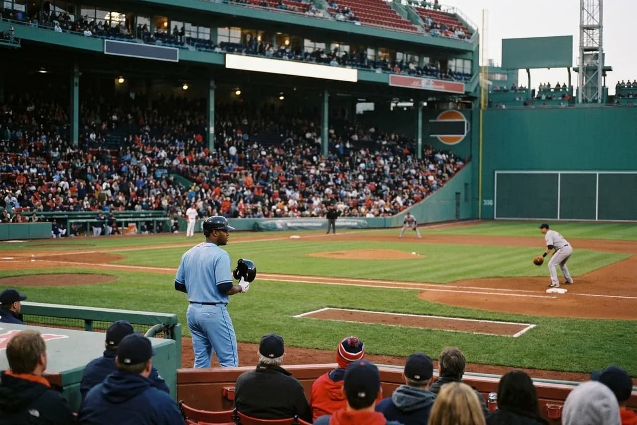 Baseball editorial scene for Rays vs Blue Jays: Pitching, Hitting, and Game Strategy