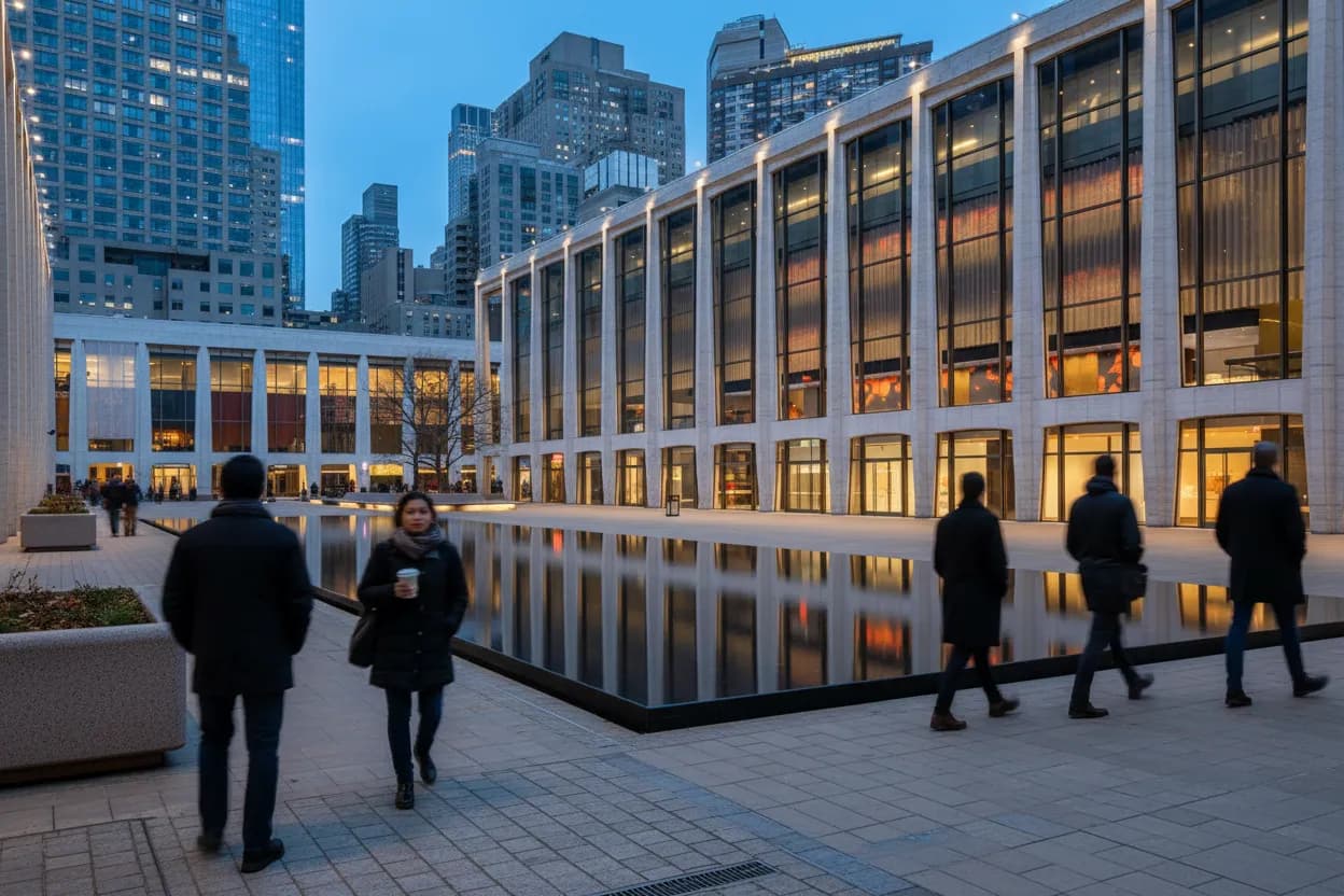 NYC experience scene for Reading Rhythms at Lincoln Center for a Solo Book Morning With People Nearby