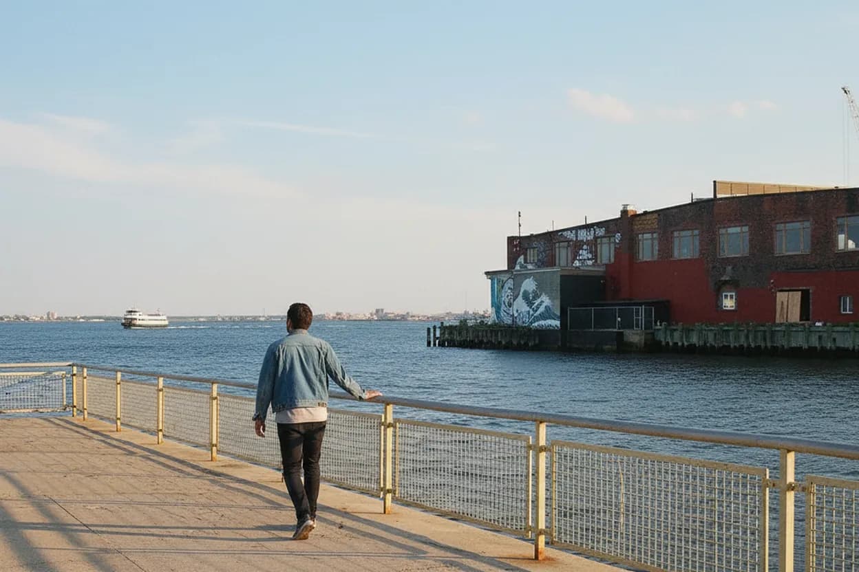 NYC experience scene for Red Hook by Ferry: A Valentino Pier and Side-Street Neighborhood Guide