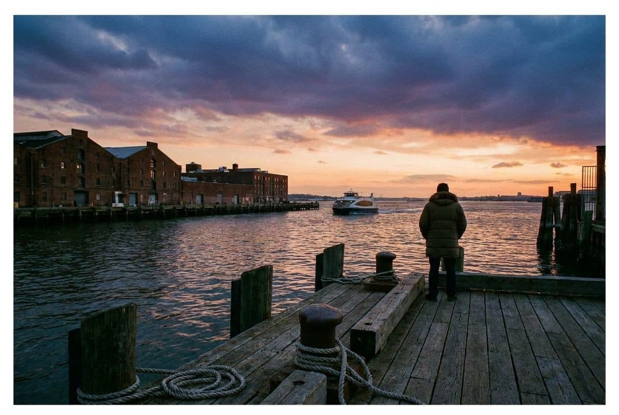 The Red Hook Pier at 8:45PM When the Last Ferry Leaves Without You - scene