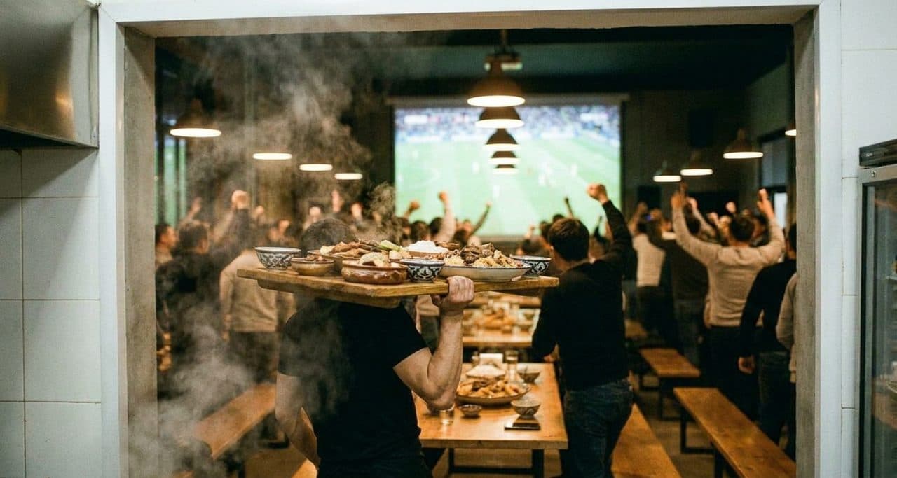 Rego Park's Central Asian Watch House: Uzbek Plov and Big Screens for Every AFC Match - scene