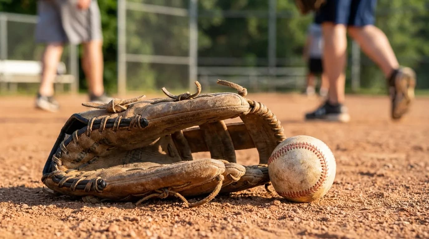 Group of diverse players gathering at San Francisco public baseball field with gloves and bats