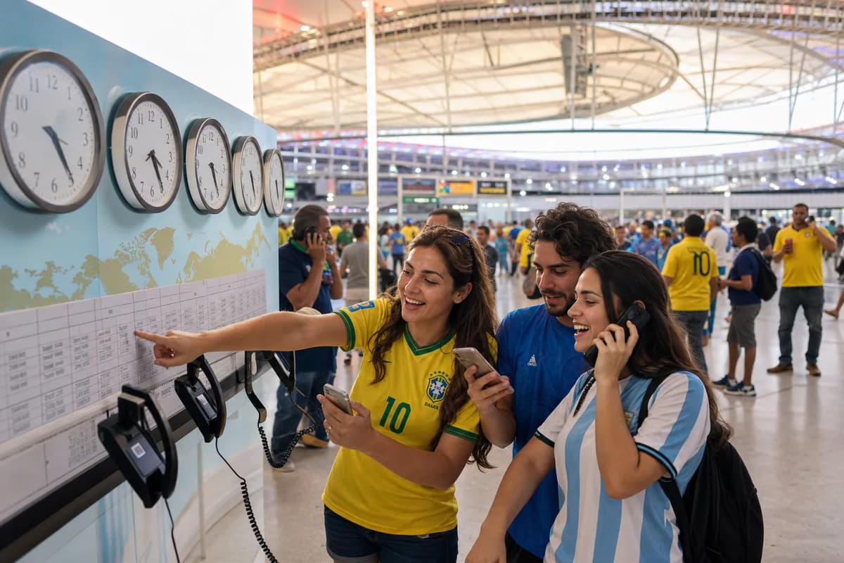 Bright World Cup match-day scene in Atlanta · Miami · New York.