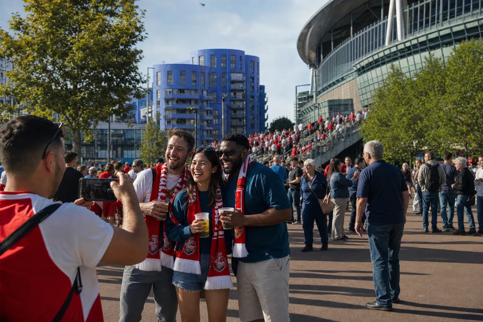 World Cup supporters navigating Atlanta · Miami · New York during match day.