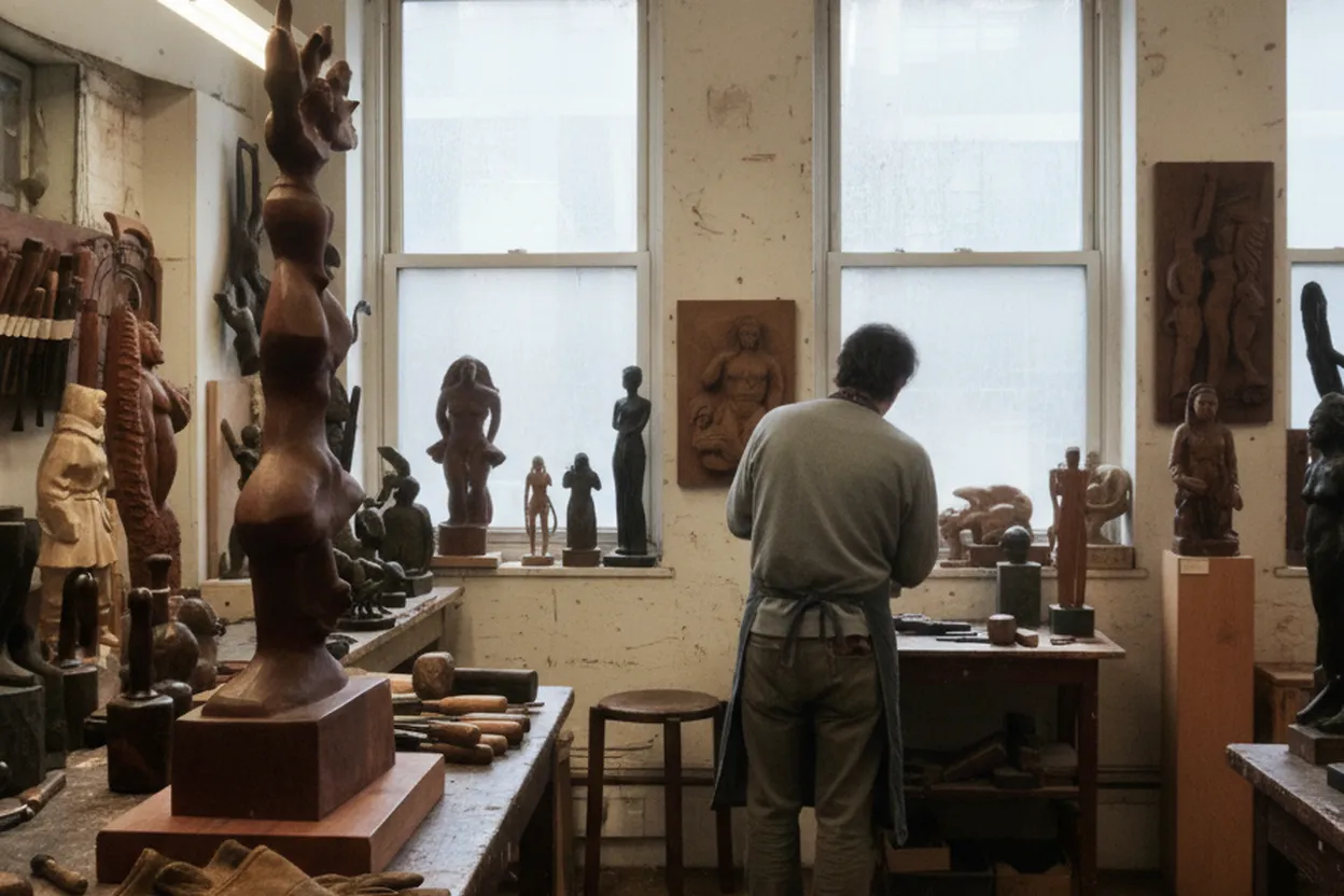 Cover scene for Renee and Chaim Gross Foundation: A Sculpture-Studio Detour in Greenwich Village