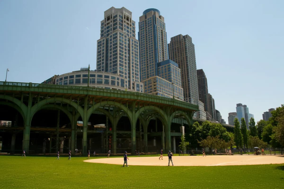 Riverside Park baseball field on an Upper West Side baseball route