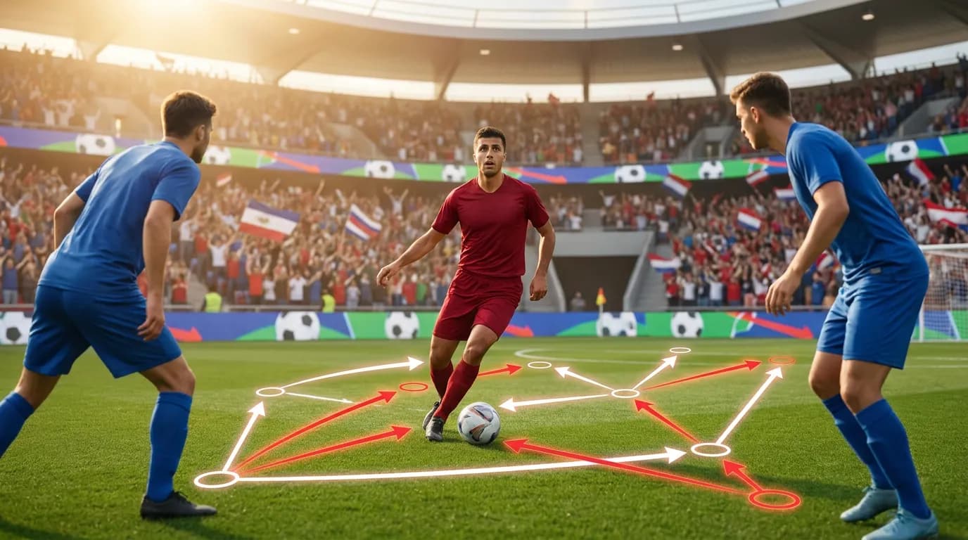 Bright editorial cover for Rodri’s 648-Pass Record Explained Spain’s Route to the Final