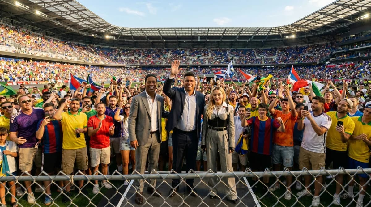 Second editorial detail for Ronaldo and Ronaldinho Joined Madonna on Football’s Biggest Stage