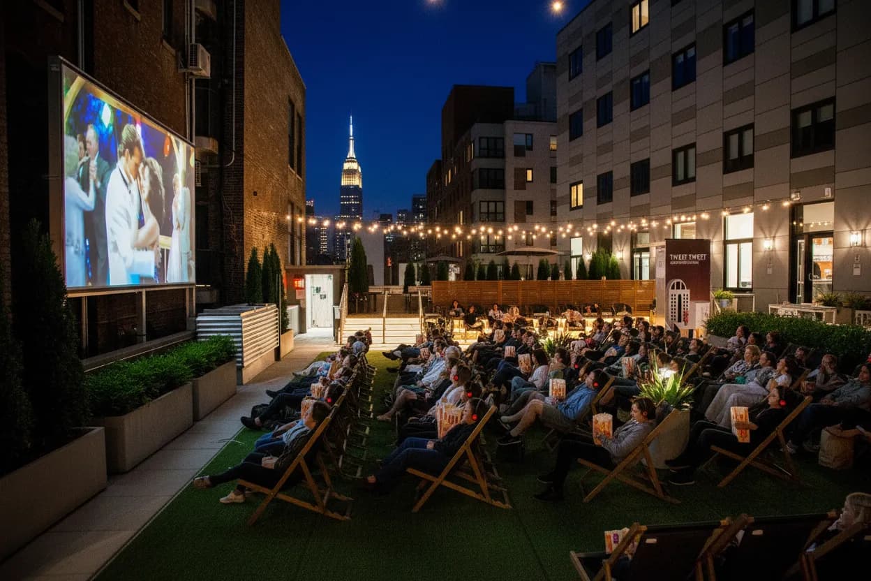 Cover scene for Rooftop Cinema Club Midtown: A Movie Night When the View Is Half the Plan