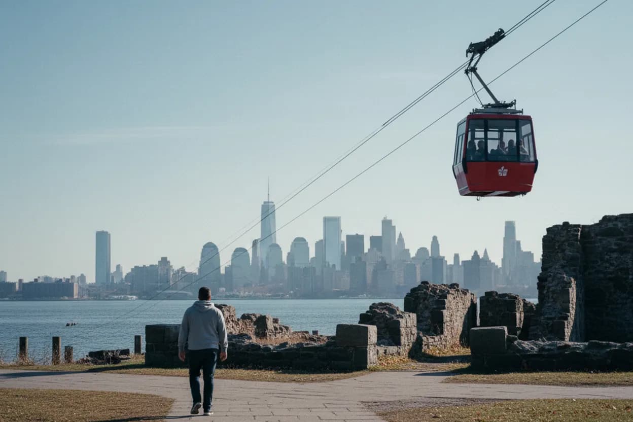 Cover scene for Roosevelt Island South Loop: Tram Views, Ruins, and a Quiet Waterfront