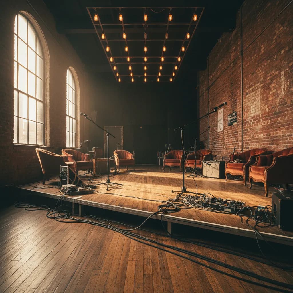 Editorial-style detail scene for Roulette Intermedium in New York.