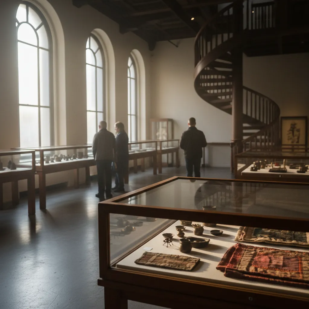 Editorial-style detail scene for Rubin Museum in New York.