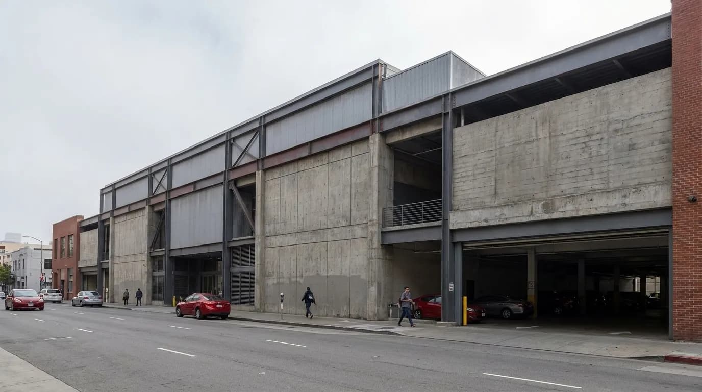 Costco warehouse exterior in San Francisco SoMa neighborhood with parking garage entrance