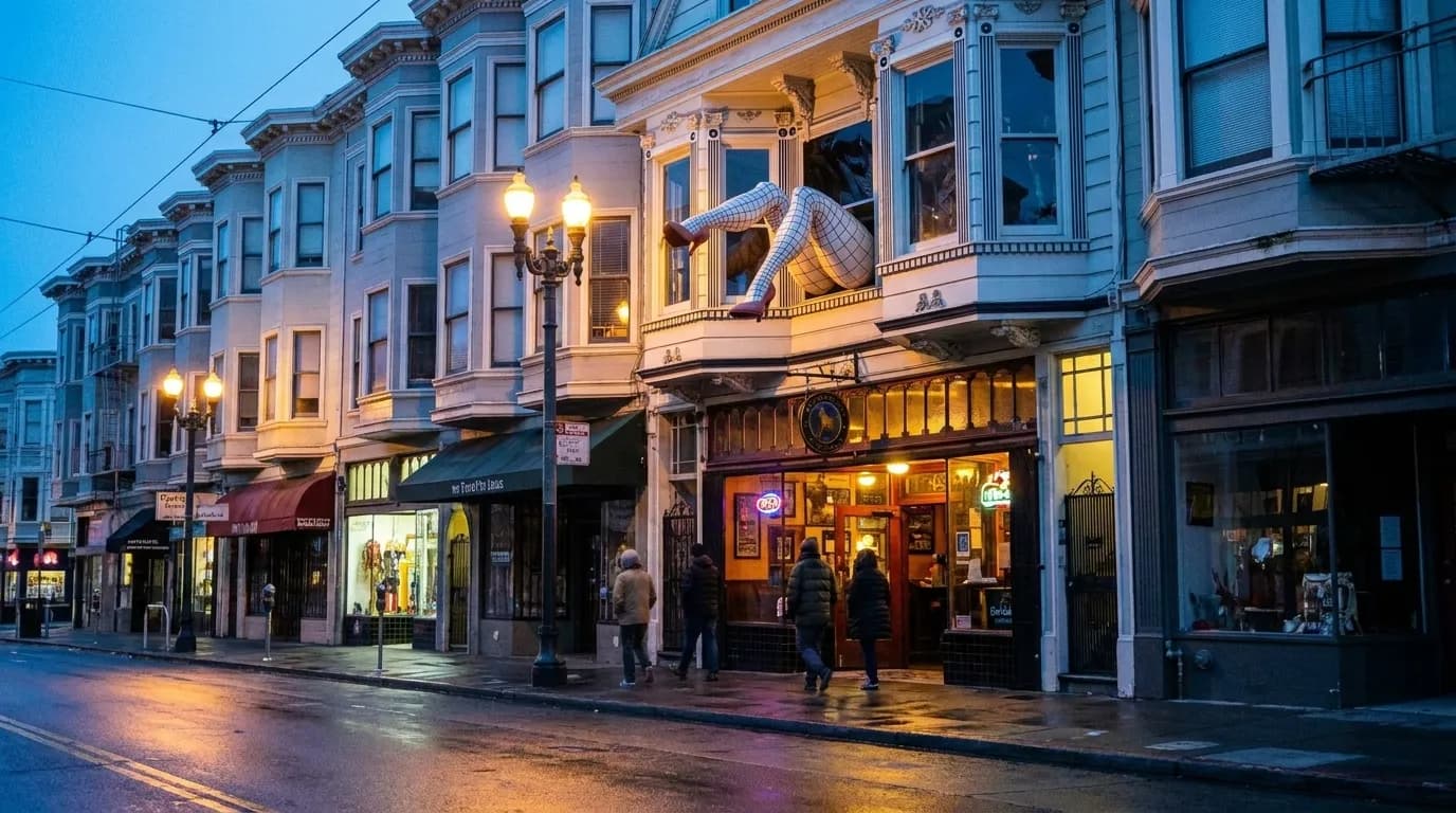Haight Street in San Francisco's morning light with historic storefronts and empty sidewalks before the neighborhood wakes