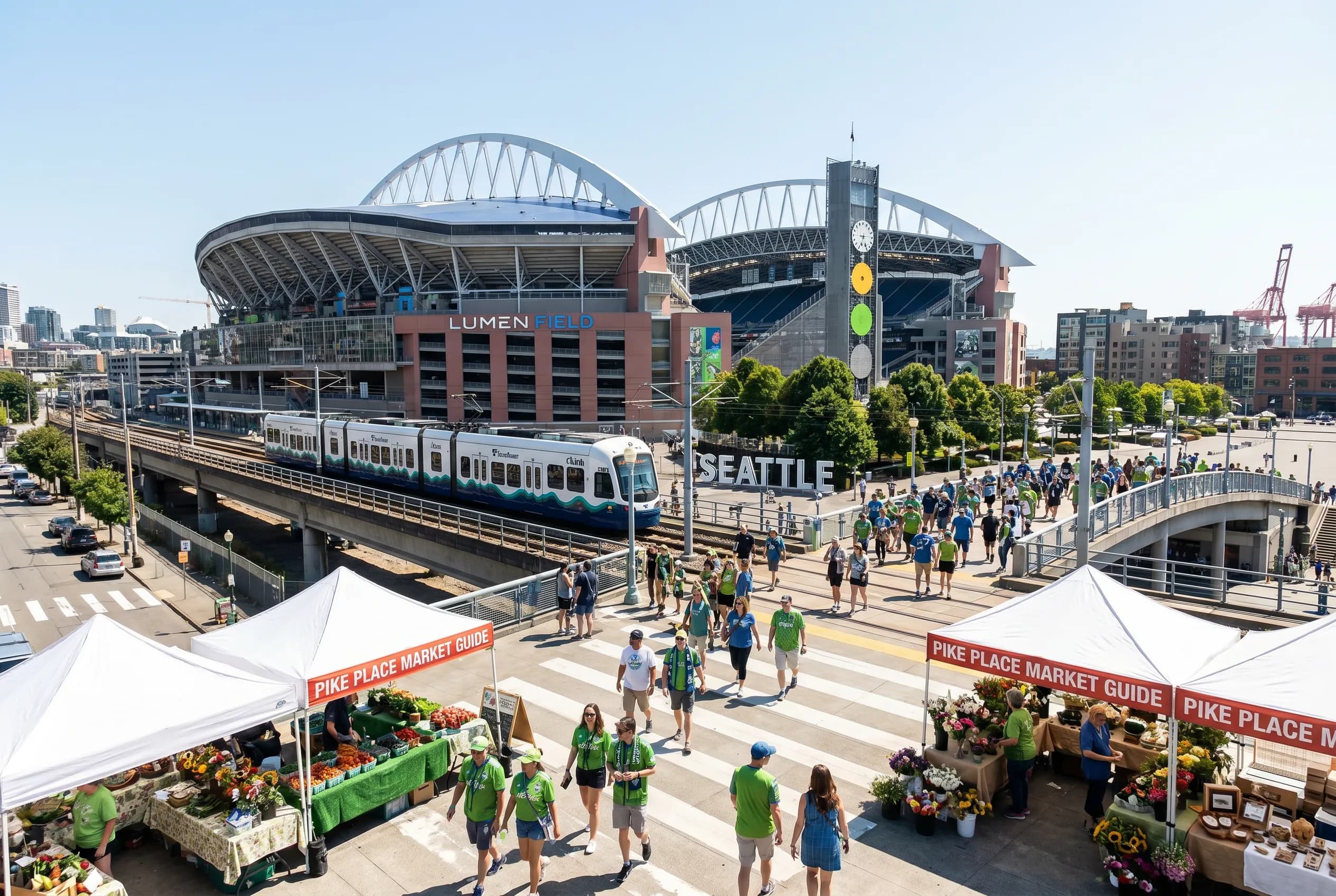 Bright World Cup match-day scene in Seattle.