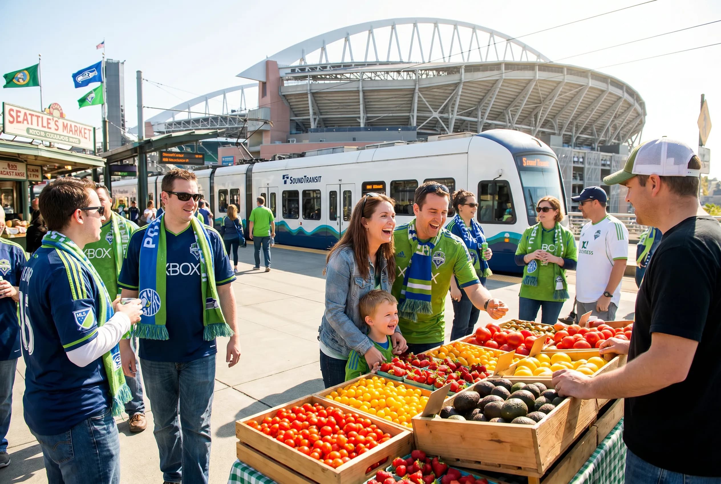 World Cup supporters navigating Seattle during match day.