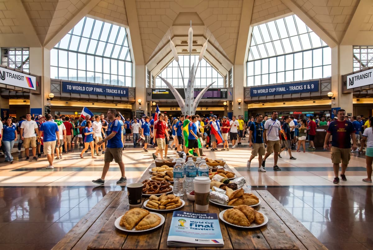Bright World Cup match-day scene in New York · New Jersey.