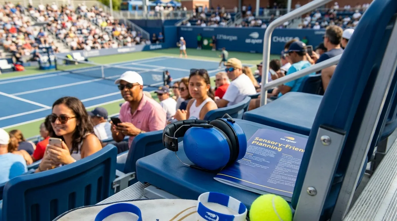 Photorealistic New York scene for Sensory-Friendly US Open Planning for Noise-Sensitive Tennis Fans.
