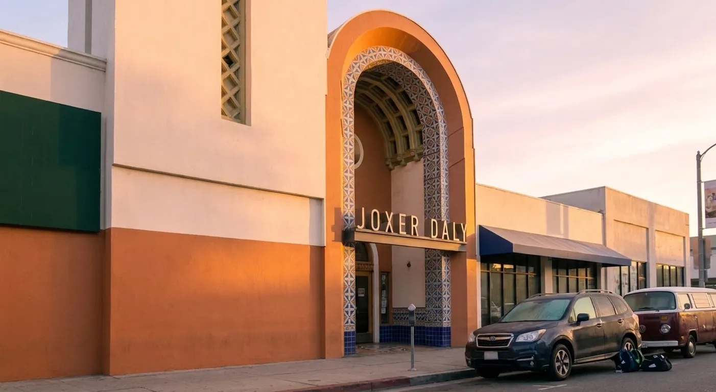 Exterior of Joxer Daly's sports bar on Washington Boulevard in Culver City on an early morning