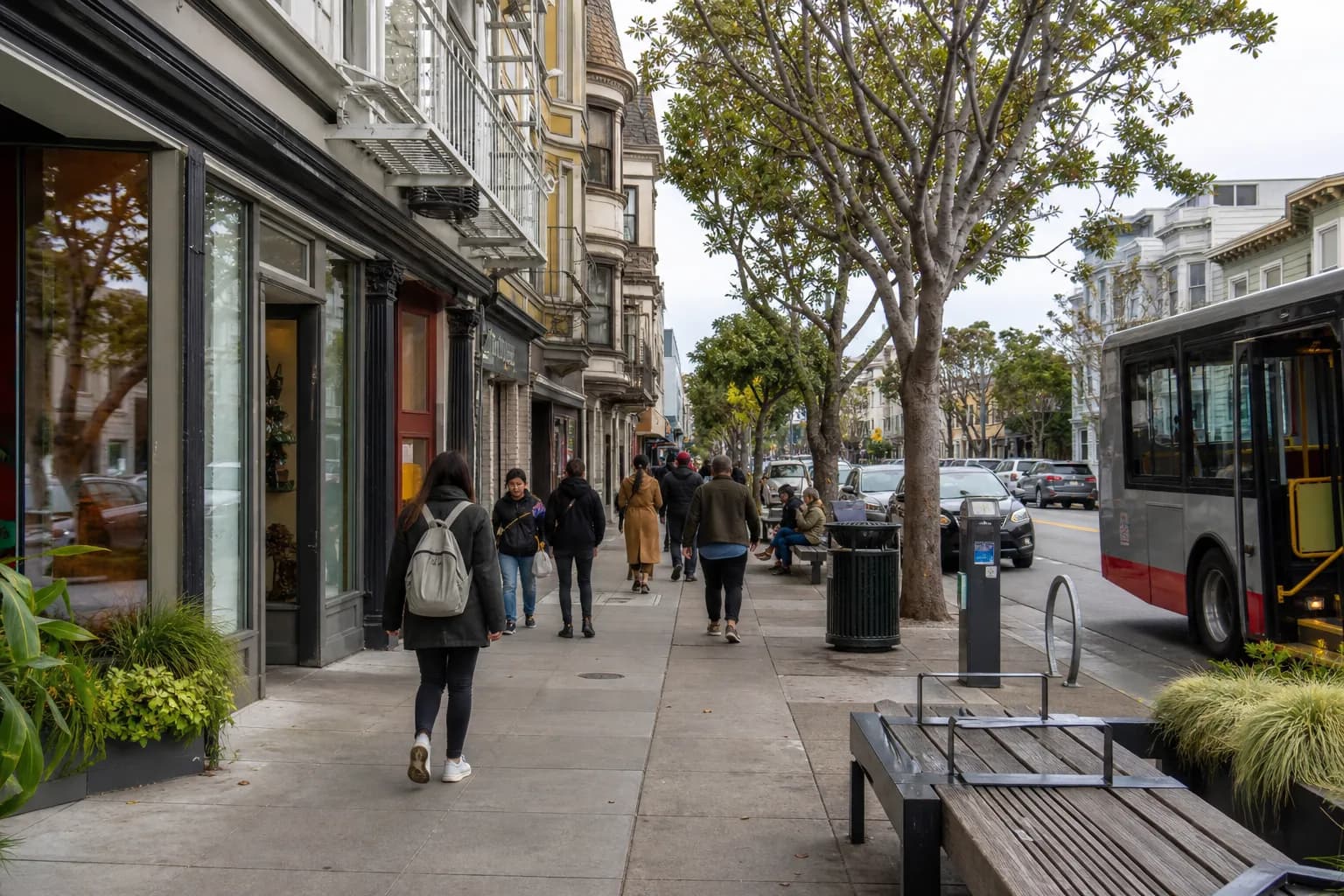 A walkable San Francisco shopping street near Hayes Valley